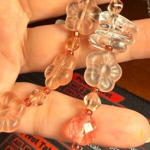 Elegant Floral Glass Bead Necklace